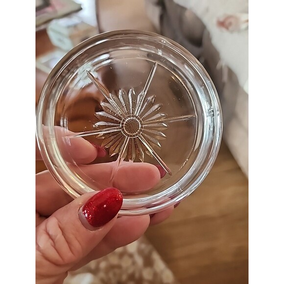 Hazel Atlas Clear Glass Coaster 3.25" Diameter Vintage - Picture 2 of 8